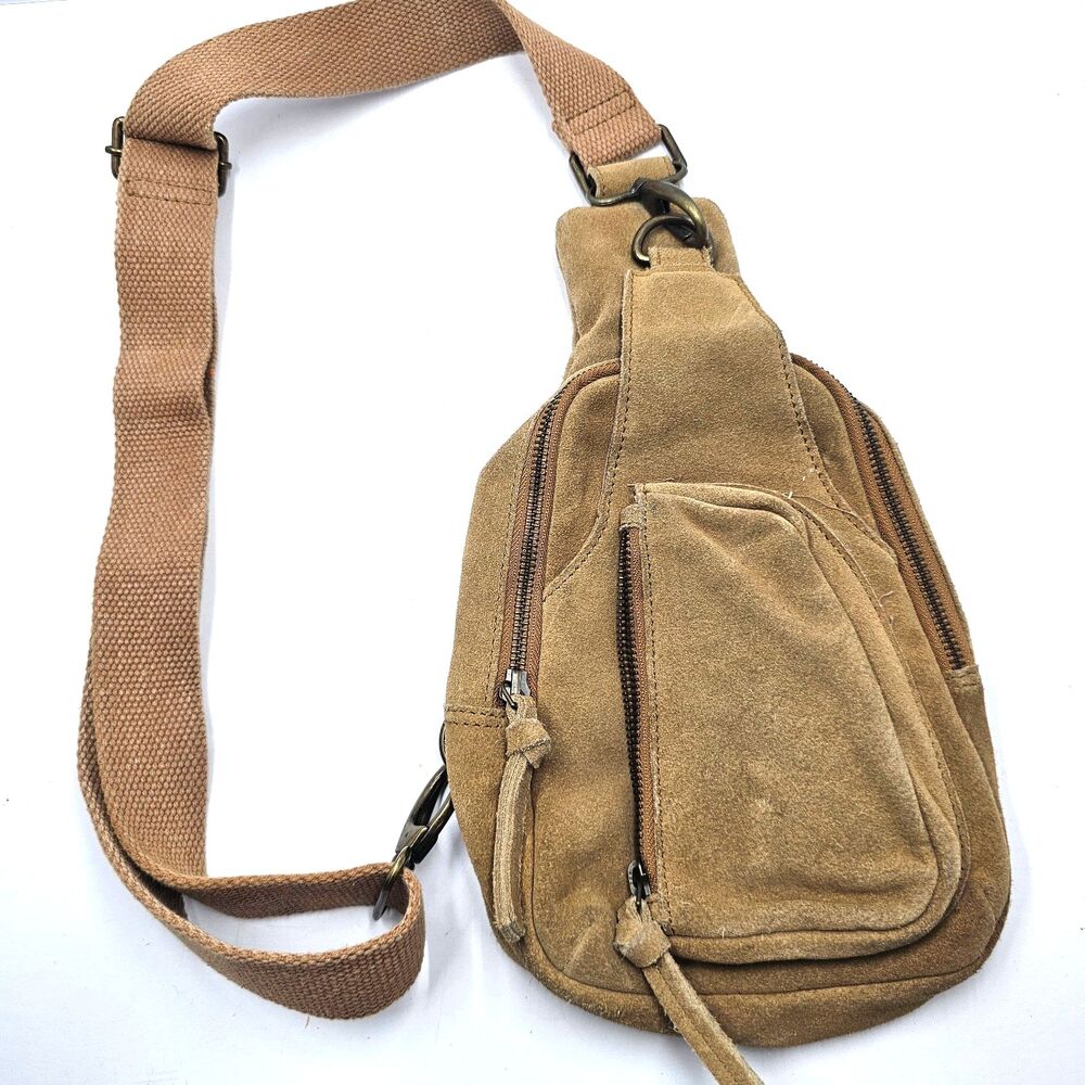 Free People Hudson Soft Leather Sling Bag Crossbody Boho Cottagecore Minimalist